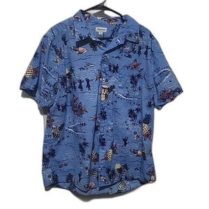 Haggar Button Herren XL Fronttasche Hawaiihemd Aloha - Bild 1 von 5