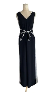 Diane Von Furstenberg Black/White Sleeveless Jumpsuit - Picture 1 of 4