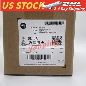 22B-A8P0N104: New Factory Sealed Allen Bradley PLC New in Box, Free Shipping - Picture 1 of 5