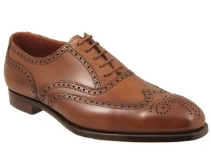 Elegant Handcraft Brogue Brown Leather Shoes Men Oxford Formal Premium Leather - Picture 1 of 4
