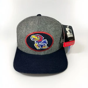 NWT Vintage Kansas Jayhawks STARTER Hat Gray Wool Blend NCAA Strapback Cap - Picture 1 of 11