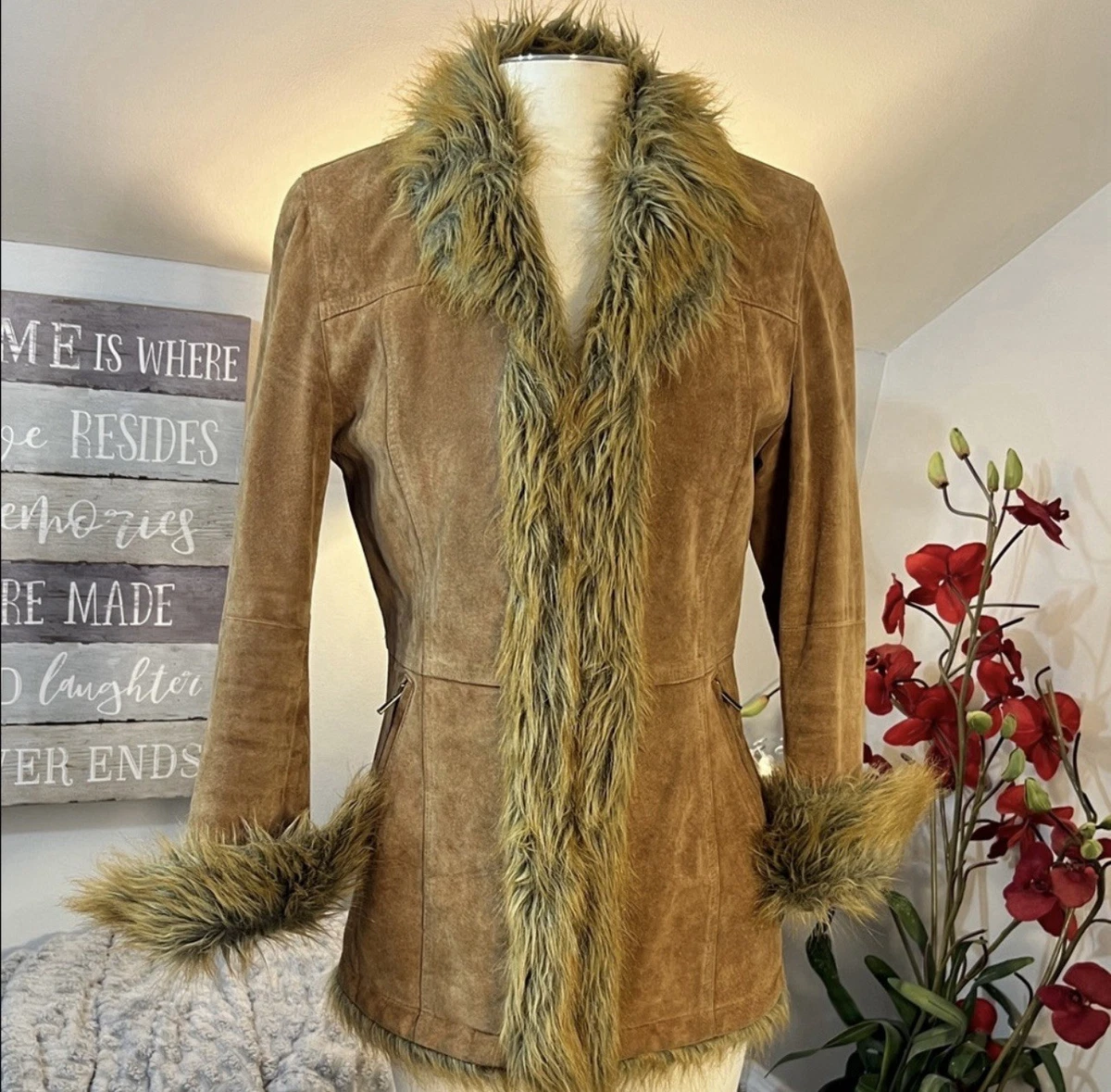 Faux Fur Suede Vintage Coats, Jackets & Vests for Women | eBay