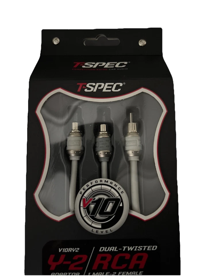 T-Spec  2-Channel Marine Grade RCA Quad Twist 1 Male to 2 Female Audio Cable - Image 1 of 1