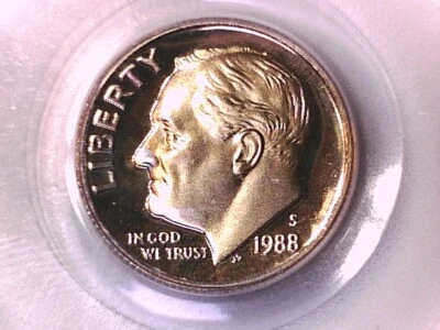 1988 S Proof Roosevelt Dime PCGS PR 69 DCAM 18265917 - Image 1 of 3