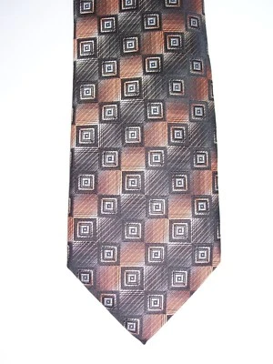 Croft & Barrow Hombre Traje Corbata Cuello 3.25"W 58"L Rayas Geométricas Marrón Tonos Foto 1 de 4