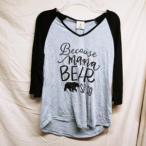 DaisyRae Womens Size M Medium Gay & Black Mama Bear Graphic T-Shirt - Picture 1 of 17