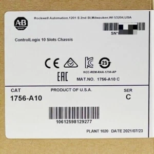 New Sealed AB 1756-A10 SER C ControlLogix 10 Slot Rack Chassis 1756A10 - Picture 1 of 2