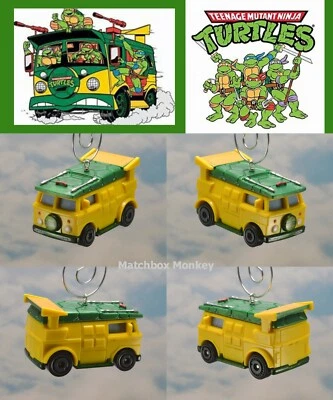 TMNT Tortugas Ninja Adolescentes Mutantes Fiesta Vagón Furgoneta Adorno de Navidad Dibujos Animados Foto 1 de 4