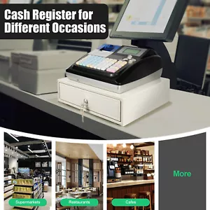 Sistema electrónico TPV caja registradora pantalla LED para venta al por menor con cajón 48 llaves EE. UU. - Imagen 1 de 23