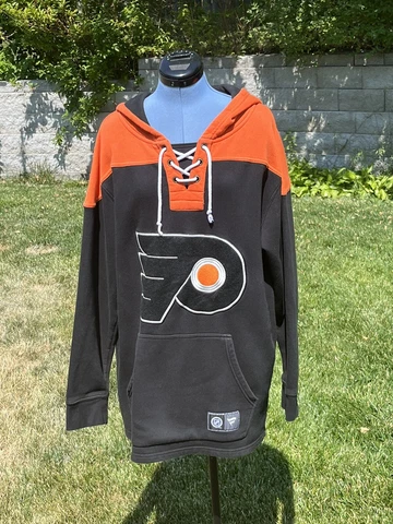 Philadelphia Flyers Lace Up Hoodie Fanatics Size Large Black & Orange NHL Cover