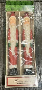 Vintage Russ Berrie & Company Holiday Candles Set Of 2 Santa Claus Taper Candles - Picture 1 of 5