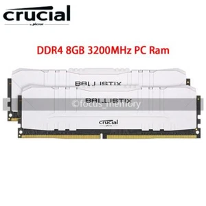 Crucial Ballistix 16GB 2 x 8GB PC4-25600 DDR4-3200 BL8G32C16U4W Desktop Speicher - Bild 1 von 4
