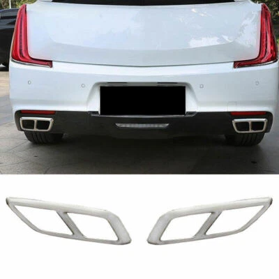 Punta silenciadora tubo de escape trasero de acero cromado 2 piezas para Cadillac XTS 2013-2019 Foto 1 de 4