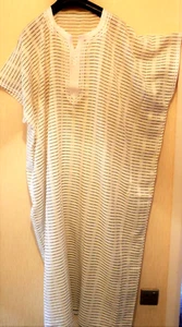 HERREN TRADITIONELLER DJELLABA / MORGENMANTEL ~ CREME ~ 72" BREIT x 54" LANG - Bild 1 von 2