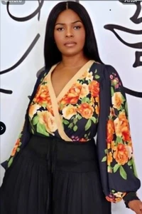 Flying Tomato Tropics Glockenärmel Bluse 1X (Übergröße) - Bild 1 von 6