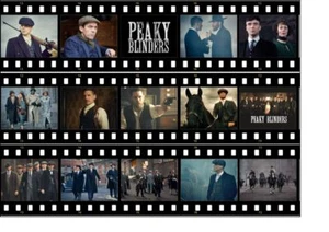 PEAKY BLINDERS NOVELTY EDIBLE BIRTHDAY CAKE TOPPER FILM STRIP | CAKE RIBBON - Picture 1 of 1