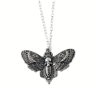 Collar MOTHMAN Colgante Plata Disfraz Halloween Wicca Silencio de los Corderos - Imagen 1 de 7