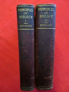 1896 THE PRINCIPLES OF BIOLOGY / HERBERT SPENCER/ 2 VOL / HARDCOVER, ILLUSTRATED - Picture 1 of 12