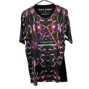 T-shirt maglietta Katy Perry I'm A Firework Sheer Black Psych Band taglia Large - Foto 1 di 4