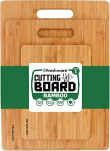 Bamboo Cutting Boards for Kitchen [Set of 3] Wood Cutting Board for Chopping Mea - Picture 1 of 12