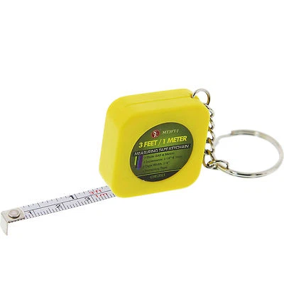 New 1pc 3 Feet Mini Measure Tap Ruler w/ Key Chain - Assort Color  - Image 1 of 2