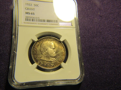 1922 Grant commemorative half NGC-65 Cover