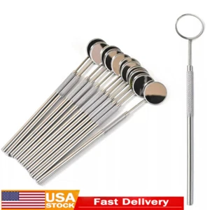 12 Pcs Dental Mouth Mirror #5 w/Handle Dental Instruments Stainless German Grade - Picture 1 of 6