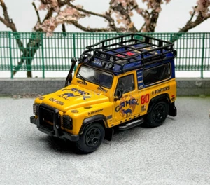 Master 1:64 Escala Amarillo Defensor 90 Camel ORV SUV Modelo Deportivo Diecast Metal Coche - Imagen 1 de 5