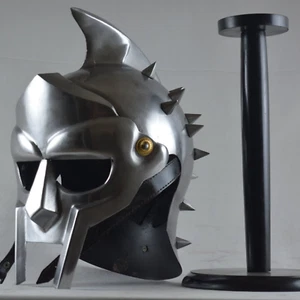 Casco gladiador armadura griega con soporte maximus decimus meridianos armadura decoración - Imagen 1 de 10
