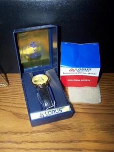Rare Vintage Mickey Mouse Watch LORUS Gold Tone Leather Band MIB Magical Years - Picture 1 of 1