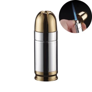 Bullet Cigarette Cigar Lighter Metal Butane Gas Jet Torch Lighters Refillable - Picture 1 of 6