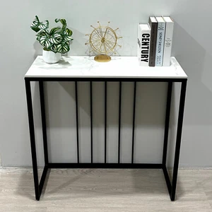 Glossy Solid Real Stone Hallway Console Table Narrow Entryway Tables Load 50KG - Picture 1 of 18