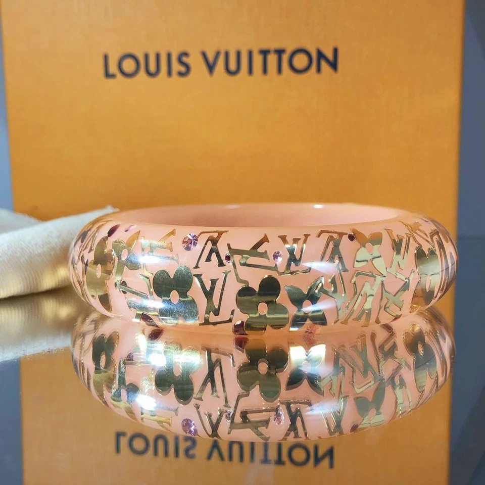 Brazalete Louis Vuitton Inclusión GM Rosa Transparente Monograma Brillo YK960 Foto 1 de 4