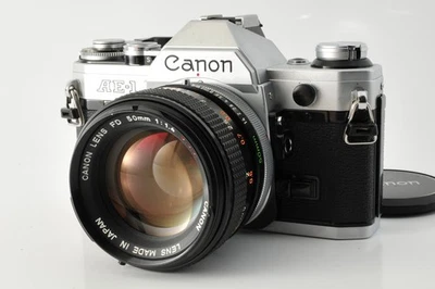 [Exc+4] AE-1 Silver Film Camera Rare "O" Canon FD 50mm f/1.4 SSC Lens JAPAN #286 - Image 1 of 4