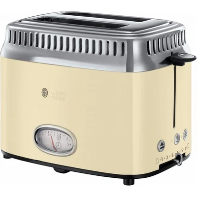 Russell Hobbs Retro Toaster vintage cream 1300W Brötchenaufsatz Auftaufunktion - Bild 1 von 3