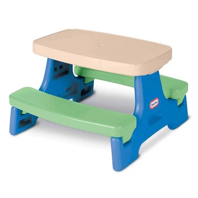 Little Tikes Easy Store Jr. Kid Picnic Play Table, Blue,green - Image 1 of 3