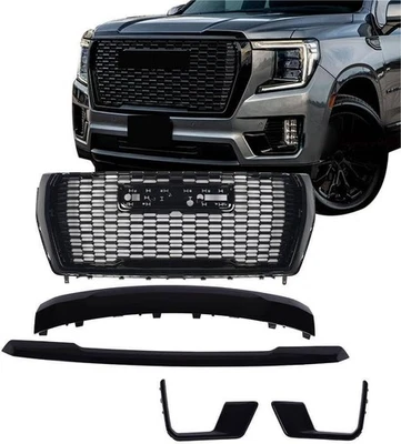 Juego de rejillas de parachoques delantero 5 piezas compatibles con GMC Yukon/Yukon XL Denali 2021 2022 Foto 1 de 4