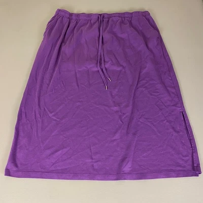 Falda Mujer Interior Talla Grande 3X Púrpura Tejido Cintura Elástica Cordón *Usar Foto 1 de 4