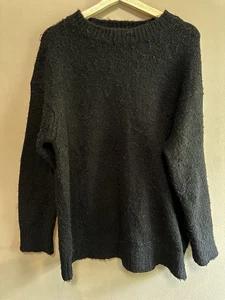 Suéter ZARA Boucle Cuello Redondo Negro Talla Grande Pequeña Difuso Acogedor Otoño - Imagen 1 de 5