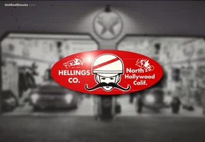 1950s Hellings Co Water Slide Decal Ford Flathead Hot Rod Rat Racing Air Cleaner - Picture 1 of 1