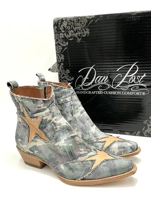 NUEVO Dan Post Mujer Stardust Botín Camuflado Denim 6 pulgadas Botines Punta Corta Talla 8 M Foto 1 de 4