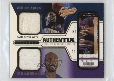 2003 Fleer Authentix Jersey Game of the Week Ripped Nene Karl Malone #N-KM HOF - Image 1 of 2