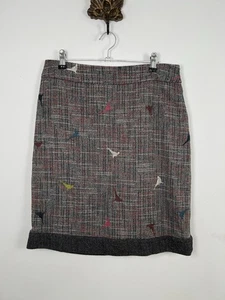 White Stuff Greyhound Wool Grey Multicolored Lined A-Line Skirt Size 10 - Picture 1 of 6