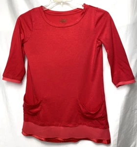 Camiseta manga 3/4 LOGO by Lori Goldstein con dobladillo de gasa talla XS roja B5*O - Imagen 1 de 6