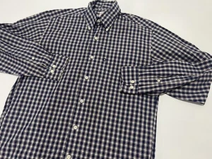 Brooks Brothers 346 Shirt Mens Small Button Down Blue Plaid Cotton - Picture 1 of 8