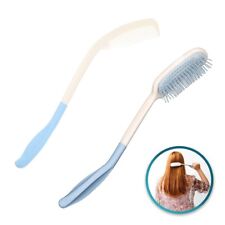 2Pcs Long Handle Hair Brush Mobility Aids HairBrush For Arthritis Disabled