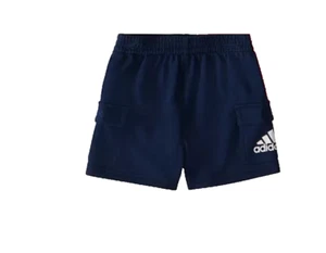 Adidas Baby Boys French Terry Cargo Shorts Navy Blue 12m - Picture 1 of 3
