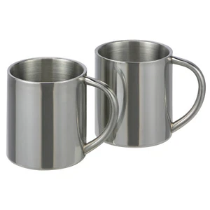 HI 2 Campingbecher Edelstahl Set Camping Kaffee Becher Thermo Tasse Doppelwandig - Bild 1 von 1