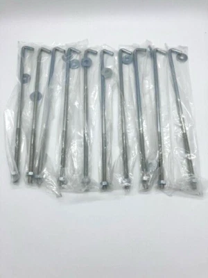 12" Heavy Duty 5/16" Battery Hold Down J Bolts Rods Adjust 8" To 12" 10 PACK - Image 1 of 4