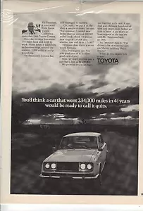 Anuncio original de revista Toyota Corona 1971 con Toyota 1966 - Imagen 1 de 1
